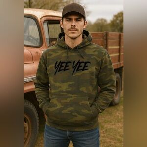 Men’s Yee Yee Camo Hoodie Medium Earl Debbie Jr Granger Smith Western Hunting